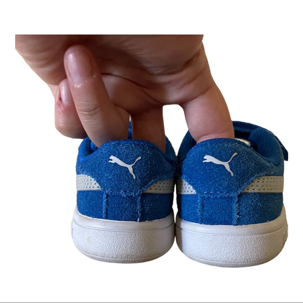 Puma Blue Suede Kids Shoes Size 8C - Picture 2 of 8